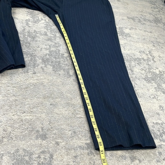 New Vince Pinstripe Virgin Wool Blend Flannel Trouser Pant Dark Navy Sz XXL - Picture 11 of 14